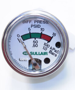 250003-798 Genuine Part by SULLAIR (R) GAUGE, DIFF PRESS 0-15PSI