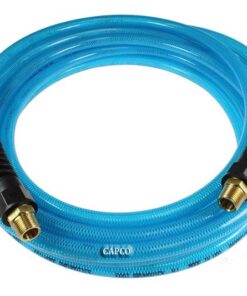 PFE40504T Flexeel Hose, 1/4" x 50', 1/4" MPT Reusable Strain Relief Fittings, Transparent Blue