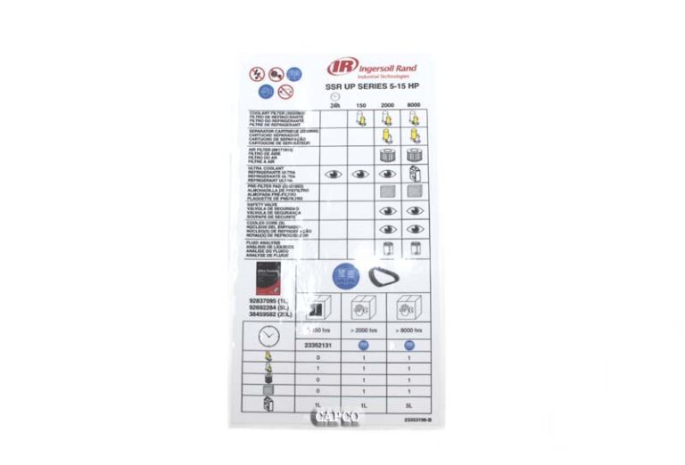 23353196 Ingersoll Rand (OEM)  DECAL, PARTS/MAINTENANCE SCHEDULE ULTRA | OEM Oem part – Fast Shipping - Image 1