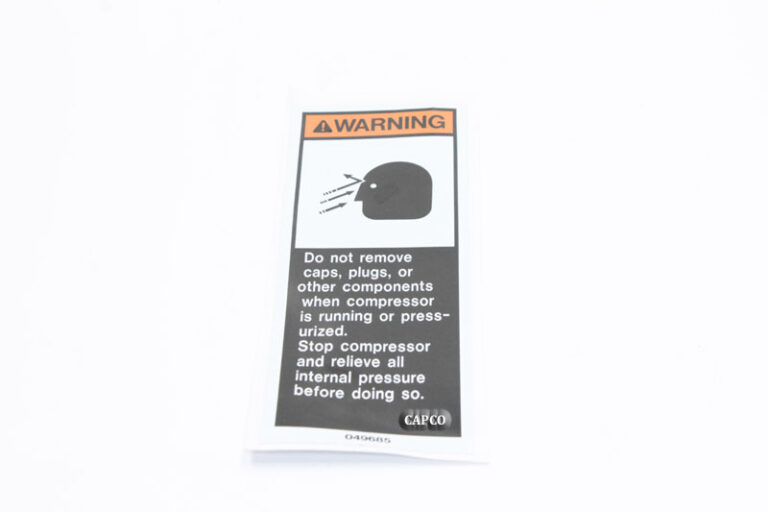 049685 Genuine Part by SULLAIR (R) SIGN, WARNING-COMP OIL FIL CAP | OEM Genuine part air oil – Fast Shipping - Image 1