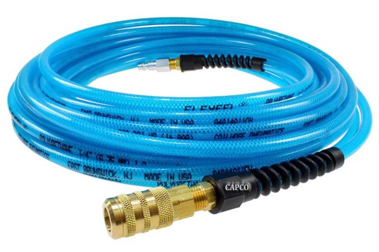 PFE4100TS15X Flexeel Hose, 1/4 ID x 100, 1/4 Industrial QDs w/ SR, Transparent Blue | OEM  – Fast Shipping - Image 1