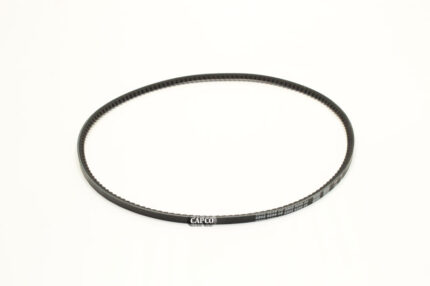 Image of a replacement Atlas Copco 2202-9259-05 V-belt with a ribbed inside laying flat against a white background.