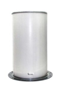 Silver mesh Sullair air compressor separator filter standing vertical against a white background.|011544 Replacement Sullair Separator